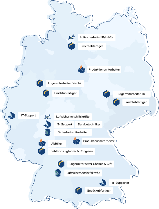 Deutschlandkarte und Referenzen